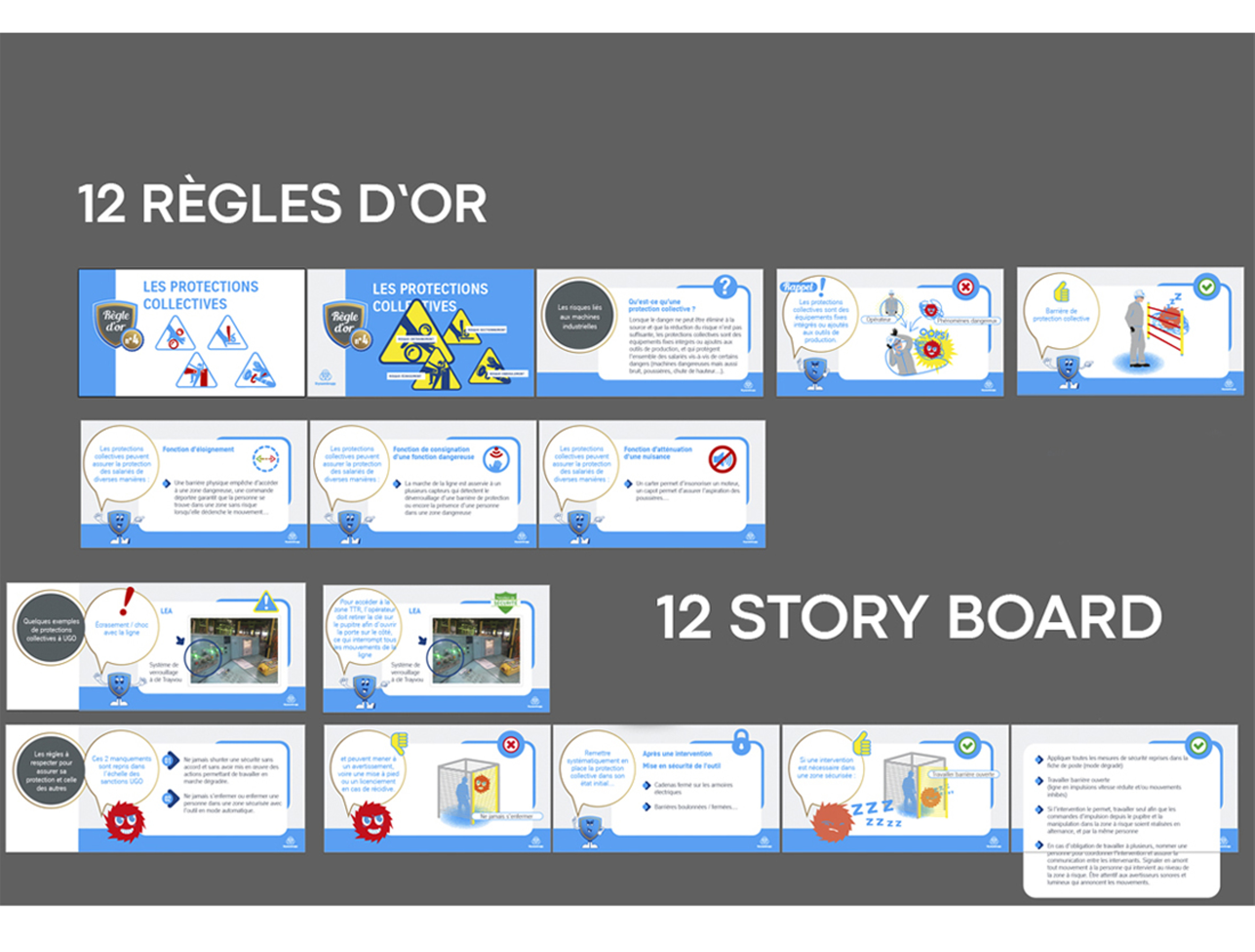 12 storyboard pour 12 règles d'or 